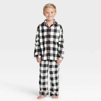 Kids' Holiday Buffalo Check Flannel Matching Family Pajama Set - Wondershop™ White 4