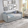 NicBex Boucle Twin/Full Size Daybed with Trundle,Sofa Bed Frame for Bedroom,Living Room,Apartment,Gray - image 2 of 4