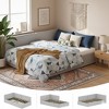 Corner Bed Frame Twin Size Daybed with Velvet Upholstered Guardrail, Modern Kids Sofa Bed for Teen Adults - 3 of 4