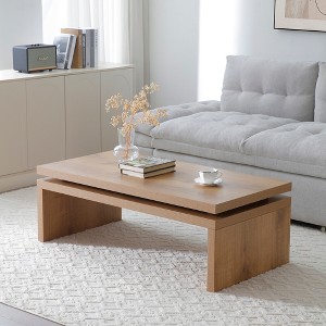 GDFStudio Enoch 47.2" Rectangle Firwood Coffee Table - 1 of 4