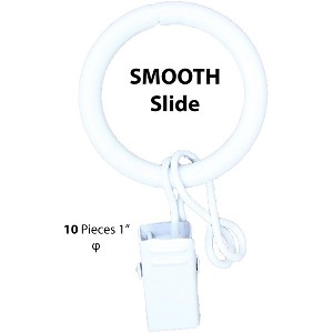 1-inch Metal Curtain Drapery Rings with Clips and Eyelets, 8 Finishes - 1 of 2