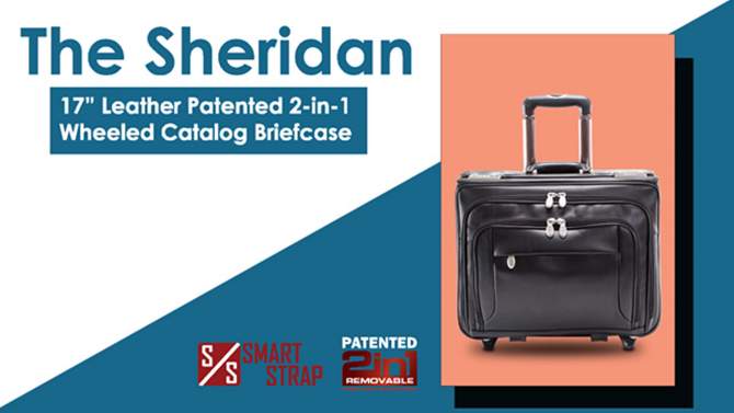 McKlein Sheridan  Leather Patented Detachable - Wheeled Catalog Briefcase (Black), 2 of 11, play video