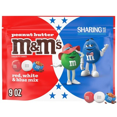 M&M's Peanut Butter Red White Blue Mix Chocolate Candies - 9oz