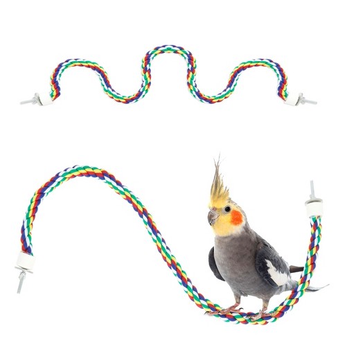 Zodaca 2 Pack Bird Rope Perch For Parakeet, Cockatiel, Parrot, Sugar Glider  Cage Accessories Toys, 35 In : Target