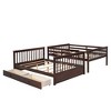 NicBex Full over Full Bunk Bed Convertible Pine Bed Frame with 2 Drawers, Ladder and Full Length Guardrail, No Box Spring Required - 4 of 4