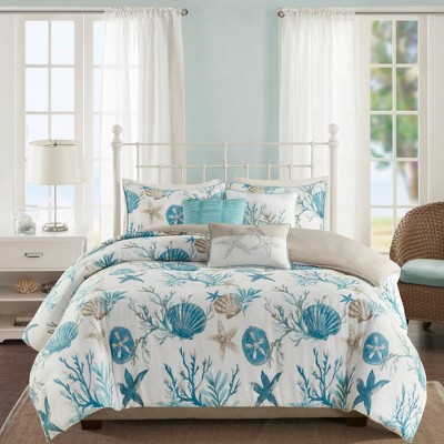 Aqua Coastal Cotton Sateen King Duvet Cover Set