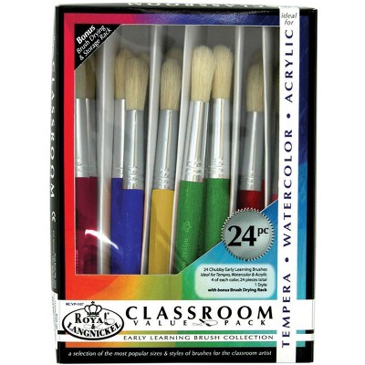 Royal Brush Early Learning Chubby Classroom Value pk, Assorted Size, pk of 24