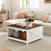 Tangkula 31" Wooden Square Coffee Table w/Storage Shelf Open Compartment for Living Room - 2 of 4