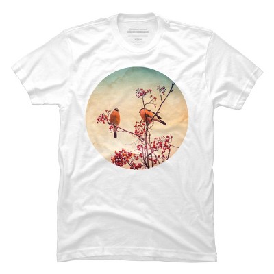 Men's Design By Humans Bullfinch eat rowan By AnnArtshock T-Shirt