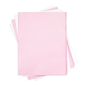 Sparkle and Bash 60 Sheets Pink & White Tissue Paper for Gift Wrapping Bags, Metallic Bulk Set - 1 of 4