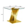 NicBex Modern 51.18" Rectangle Coffee Table with Glass Top and Steel Base for Living Room and Office - 2 of 4