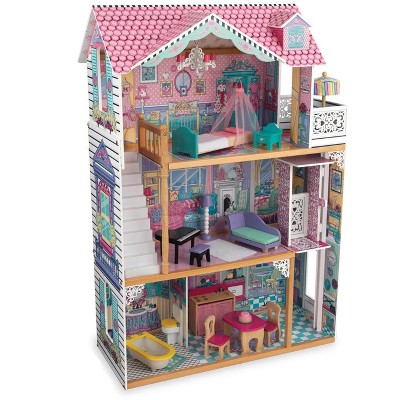 Photo 1 of KidKraft Annabelle Large Wooden Play Dollhouse w/ 17 Furniture Accessories, Pink