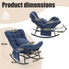 MOONMISS Rocking Chair with Thick Cushion and Frame Steel Egg Chairs Lounge Reading Chair for Living Room, Bedroom, Apartment - 3 of 4
