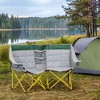 Outsunny Double Seat Camping Chair Folding Lawn Loveseat w/ Storage Pocket & Cup Holder, Bag for Outdoor, Beach, Picnic, Hiking, Travel - 2 of 4