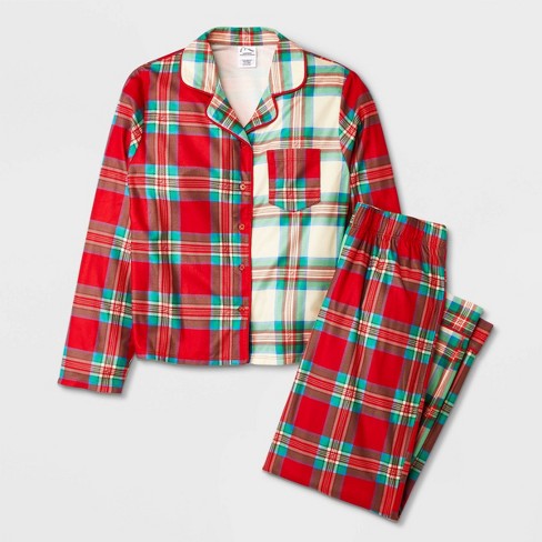 Girls' 2pc Flannel Long Sleeve Button Up Pajama Set - Art Class™ Red Xs :  Target