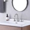 8" Widespread Bathroom Sink Faucet Brushed Nickel Lavatory Faucet 360° Swivel Spout Vanity Basin  with Pop Up Drain Assembly and Water Supply Hoses - 2 of 4