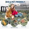 Washable Modern Floral Rug Non Slip Low Pile Rug Soft Throw Floor Cover Foldable Indoor Carpet for Living Room Bedroom Playroom Nursery - 4 of 4