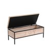 48 Inch Storage Bench Bedside Linen Upholstered Storage Bench with Button Tufted Wooden JOY Ottoman for Bedroom and Living Room - 4 of 4