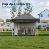 10x10 FT Instant Pop Up Canopy Tent – One-Button Setup with 1 Sidewall, 3 Adjustable Heights & 4 Sandbags, Portable Outdoor Shelter - 2 of 4