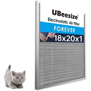 UBeesize 18x20x1 Reusable Electrostatic Air Filter HVAC AC Furnace Filter,MERV 8,Washable, Lasts a Lifetime,Permanent Air Filter, Home And Office - 1 of 1