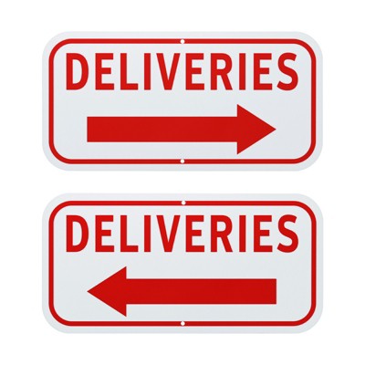 Unique Bargains Rust Free Aluminum Waterproof Anti-Corrosion Yard Deliveries Sign 2 Pcs