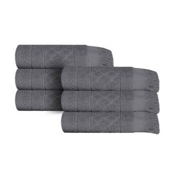 2pc Melange Viscose From Bamboo Cotton Hand Towel Set Charcoal - Bedvoyage  : Target