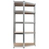 vidaXL 5-Layer Corner Shelf Silver Steel&Engineered Wood - 2 of 4