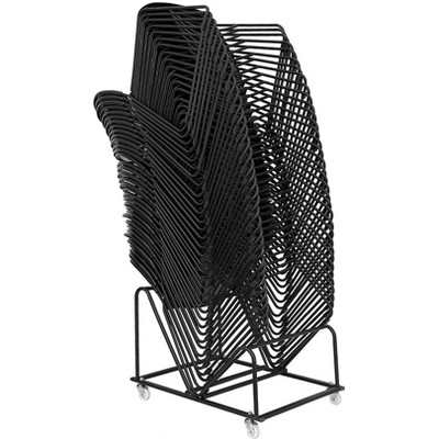 Black Steel Sled Base Stack Chair Dolly