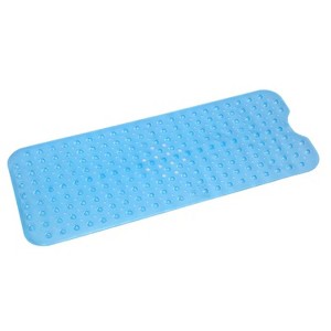 Blue bathtub mat non-slip shower mat BPA free massage antibacterial with suction cup washable - 1 of 4