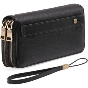 Wallet for Women Clutch RFID Blocking Wristlet Leather Purse Large Capacity Credit Card Holder - 1 of 4