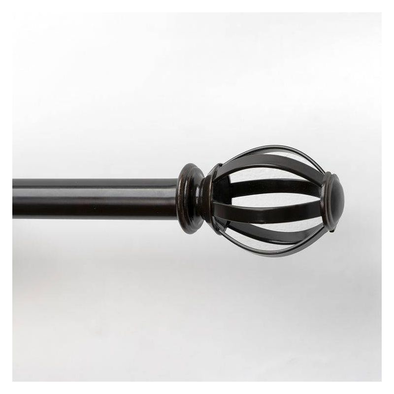 28&#34;-48&#34; Decorative Drapery Single Rod Set with Cage Ball Finials Oil Rubbed Bronze - Lumi Home Furnishings, 1 of 7