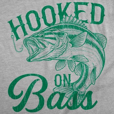 Мужские футболки Crazy Dog T-Shirts, Inc. Mens Funny T Shirts Hooked On Bass Sarcastic Fishing Lovers Tee For Men - Crazy Dog Men's T Shirt For Fishers Light Grey M — фото 2