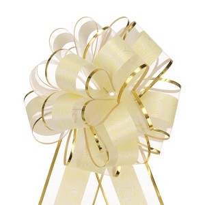 Unique Bargains Christmas Wedding Car Basket Gift Wrapping Large Organza Pull Bow 20 Pcs - 1 of 4