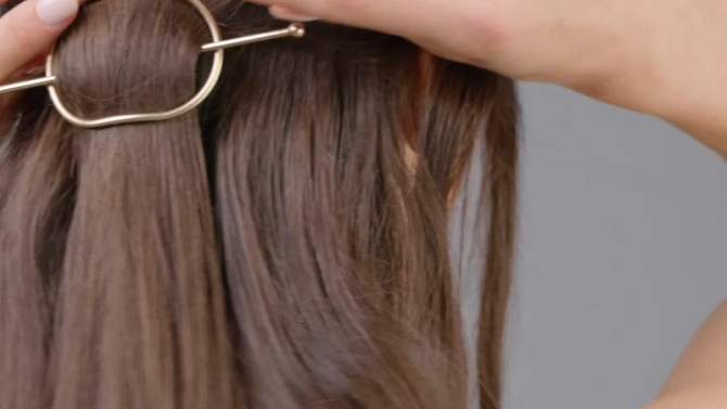 The Hair Edit Hoop &#38; Pin Barrette - Soft Gold, 2 of 8, play video