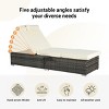 5 Level PE Rattan Outdoor Patio Chaise Lounge Set Of 2,Patio Chaise Lounge With Padded Cover Set And Side Table,Lounge Chair Outdoor -Maison Boucle - 3 of 4