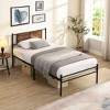 Sapphtopaz Metal Platform Bed Frame with Wood Panel Decor Headboard, Durable Black Design for Bedrooms, Adults & Teens - 4 of 4