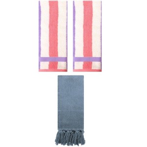 REGALWOVEN 3 Packs Cotton Absorbent Soft Decorative Bathroom Hand Towel for Kitchen - 1 of 4