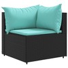 vidaXL 10 Piece Modular Patio Sofa Set - Black PE Rattan w/Cushions - Outdoor Furniture for Garden, Deck, Patio, Terrace - 3 of 4