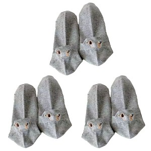 Anna-Kaci Women's 3-Pair No-Show Socks with Embroidered Dog Design and Soft Knit Low-Cut Fit for Everyday Comfort - 1 of 4