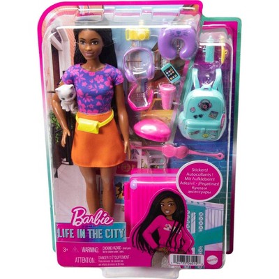 Barbie Travel Playset with Accessories and Pet Kitten