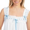 Collections Etc 2-Piece Lace Trim Woven Sleeveless Pajama Set - 3 of 4