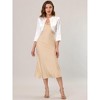 INSPIRE CHIC Women's Satin Elegant 3/4 Sleeve Solid Bolero Shrugs - 3 of 4