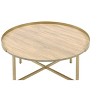 Mithea Oak & Gold Finish Coffee Table - 4 of 4