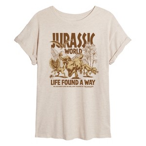 Women's - Jurassic Park - Jurassic World 65 Million Years In The Making Oversized Graphic T-Shirt - 1 of 4