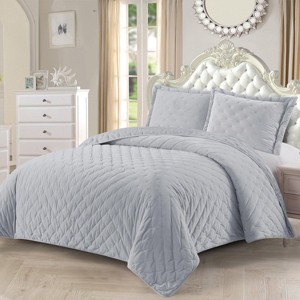 Egyptian Linens Velvet Coverlet/Quilt Set - Fluffy - 1 of 4