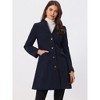 INSPIRE CHIC Women's Elegant Winter V Neck Single Breasted Long Overcoat - 2 of 4