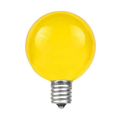 Yellow Globe Incandescent Outdoor String Lights with Green Cord, 25 Bulbs