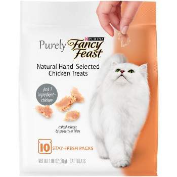 Purina Fancy Feast Purely Hand-Selected Chicken Meaty Cat Treats - 1.06oz/10ct Pack