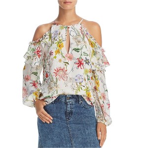 Parker Womens Abby Floral Cold Shoulder Blouse - 1 of 1
