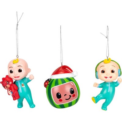 Kurt Adler Plastic Ornaments for Christmas Tree, Cocomelon Characters (Set of 3)